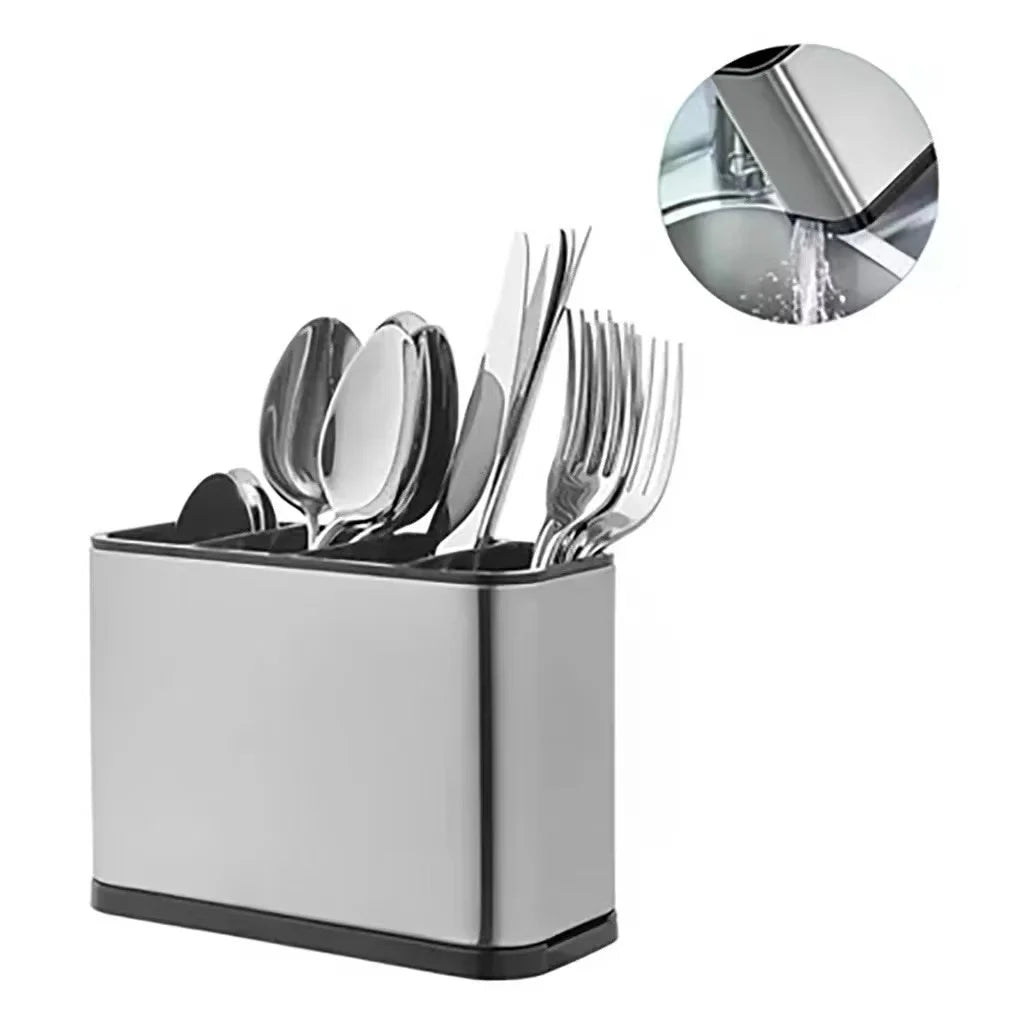 Door Cutlery Stainless Drainer 4 Partitions Water Drainage