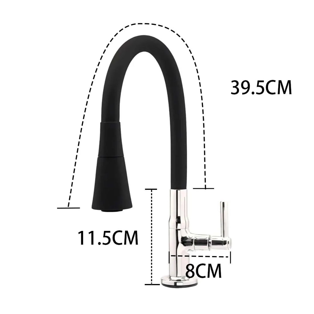Faucet Flexible Wall Wall Black Gourmet Black-Bright Wall