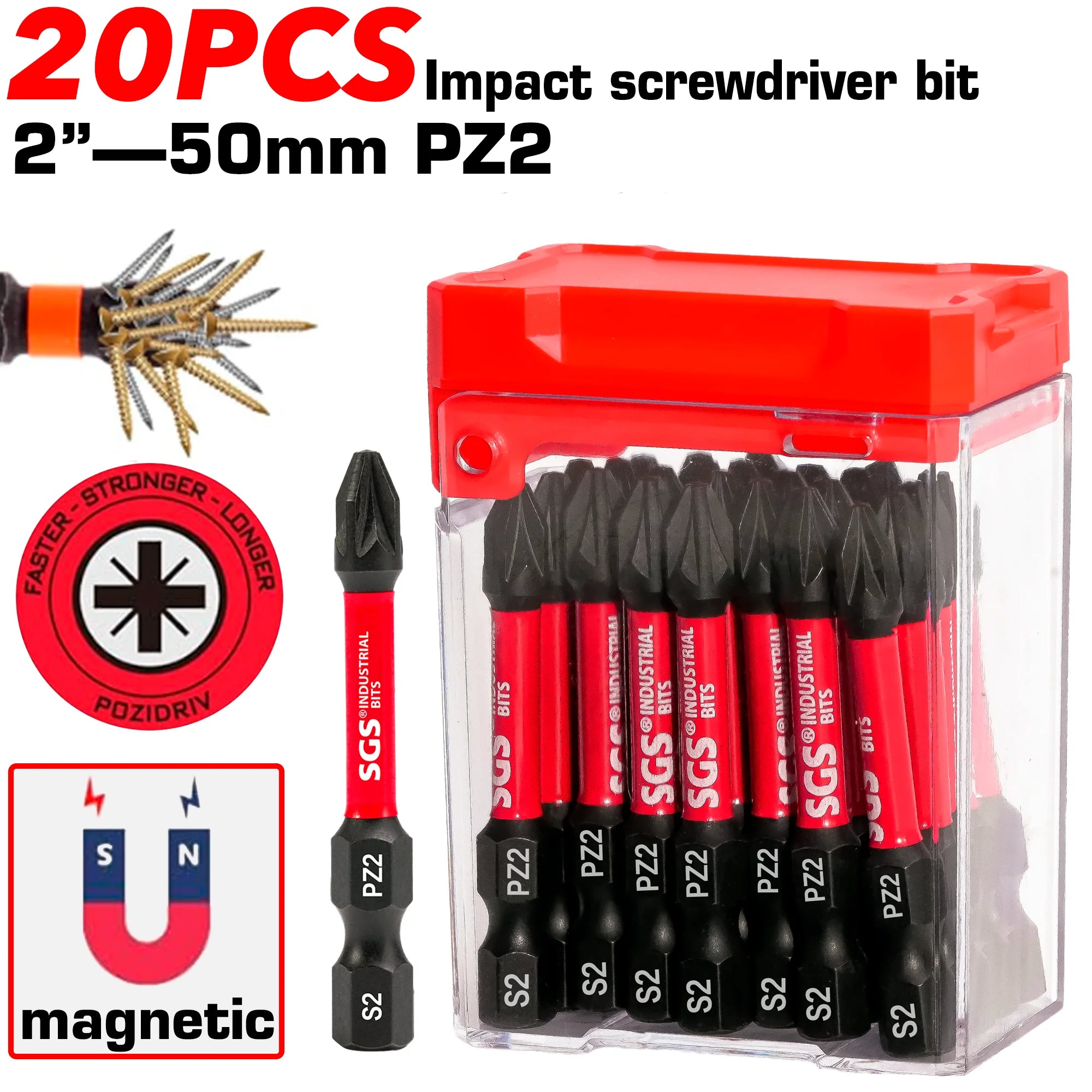 Jogo de Bits de Impacto Magnéticos Pz2 Antiderrapante