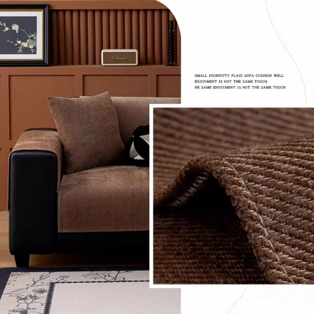 Minimalist Twill Chenille Anti-Slip Sofa Cover for All Seasons Living Room Furniture Decor Couch Cushion Cover Slipcover