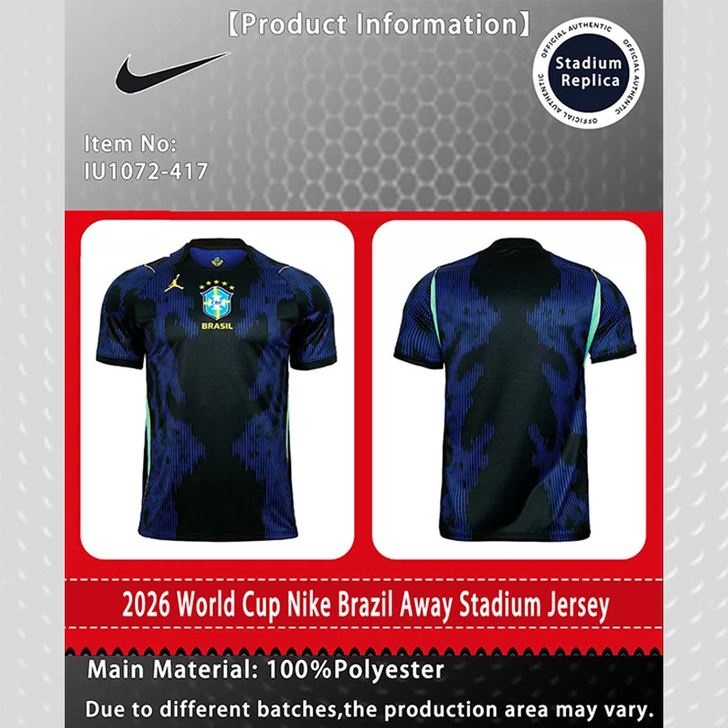 Camisa Seleção Brasileira Azul 2026 - Modelo Torcedor Dri-FIT