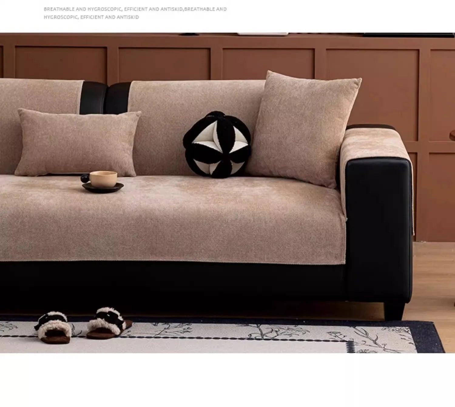 Minimalist Twill Chenille Anti-Slip Sofa Cover for All Seasons Living Room Furniture Decor Couch Cushion Cover Slipcover