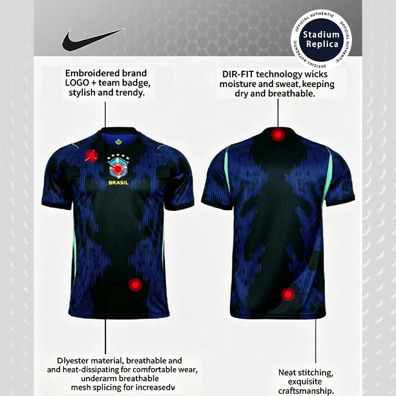 Camisa Seleção Brasileira Azul 2026 - Modelo Torcedor Dri-FIT