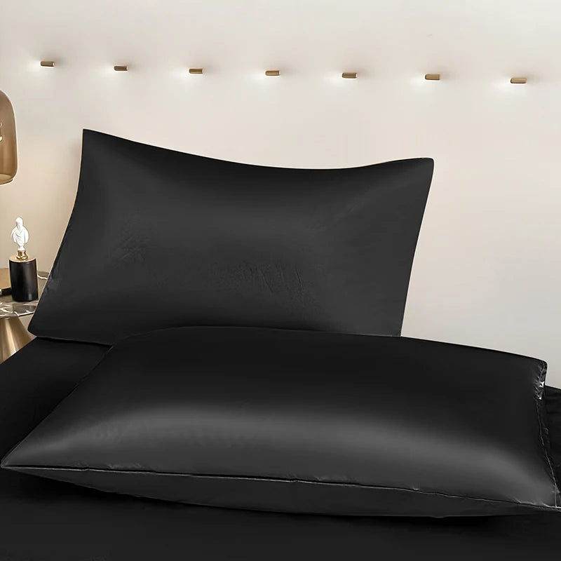 1Pc Waterproof Fitted Bed Sheet With Elastic Band Black Golden White Anti-slip Adjustable Mattress Cover (Pillowcase Need Order)