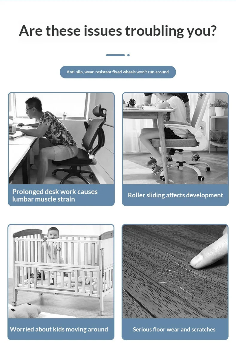 Anti Slip Chair Mat for Hardwood Floor – Caster Wheel Stopper Pad for Office Gaming Chair, Universal Rollerblade Wheels Grips