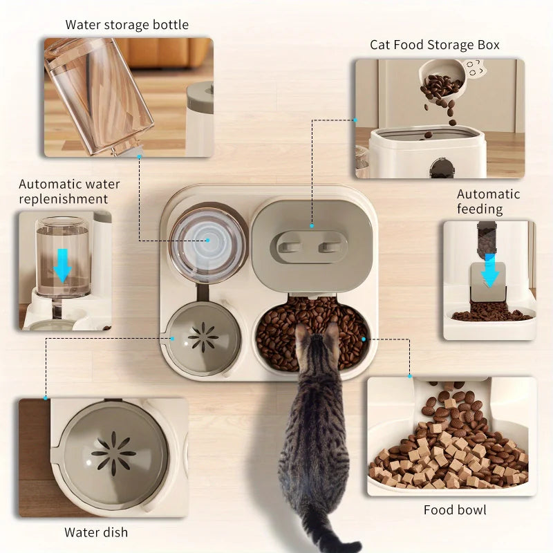 Alimentador e Bebedouro Automático 2 em 1 para Pets