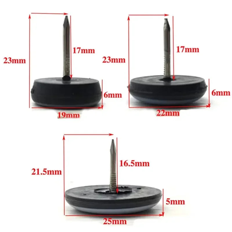 16/19/22/25/32/38mm Table Chair Foot Sliders Round Furniture Legs Pads With Screw Cabinet Sofa Glides Floor Protectors Sliders