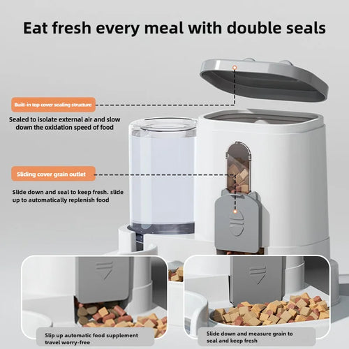 Alimentador e Bebedouro Automático 2 em 1 para Pets