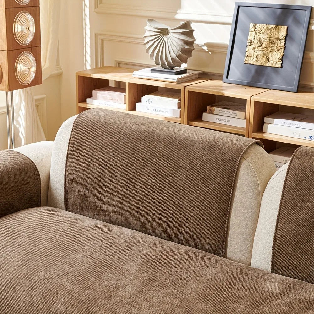 Minimalist Twill Chenille Anti-Slip Sofa Cover for All Seasons Living Room Furniture Decor Couch Cushion Cover Slipcover