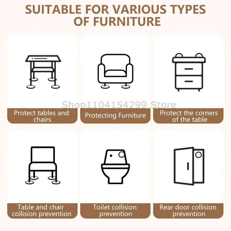 DIY Anti-slip Furniture Pads Mute Mats Bumper Damper Thick Non-Slip Pad Foot Cover Self Adhesive Table Chair Foot Protection Pad