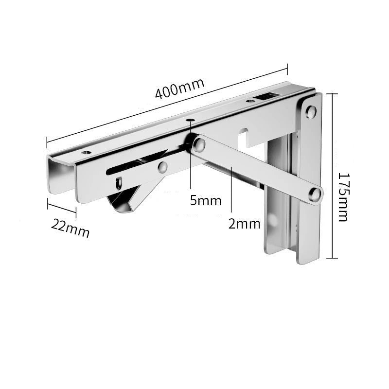 2PCS Folding Bracket for Shelf Table Desk Heavy Duty Floating Triangle Shelf Collapsible Space Saving DIY Wall Mounted Bracket