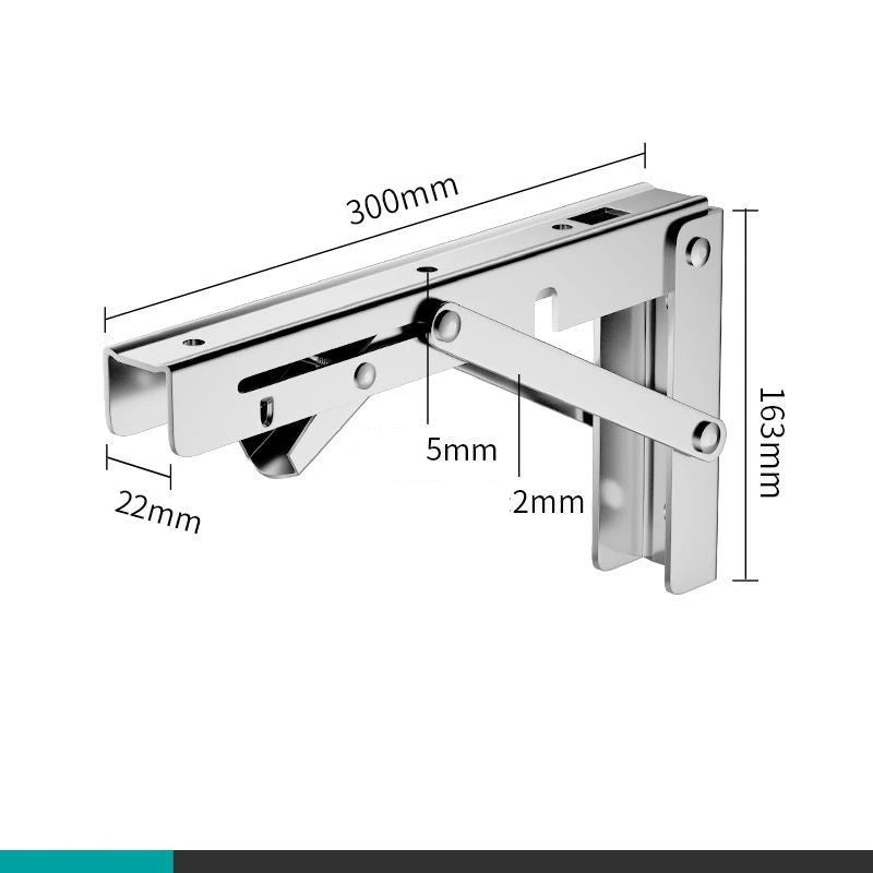 2PCS Folding Bracket for Shelf Table Desk Heavy Duty Floating Triangle Shelf Collapsible Space Saving DIY Wall Mounted Bracket