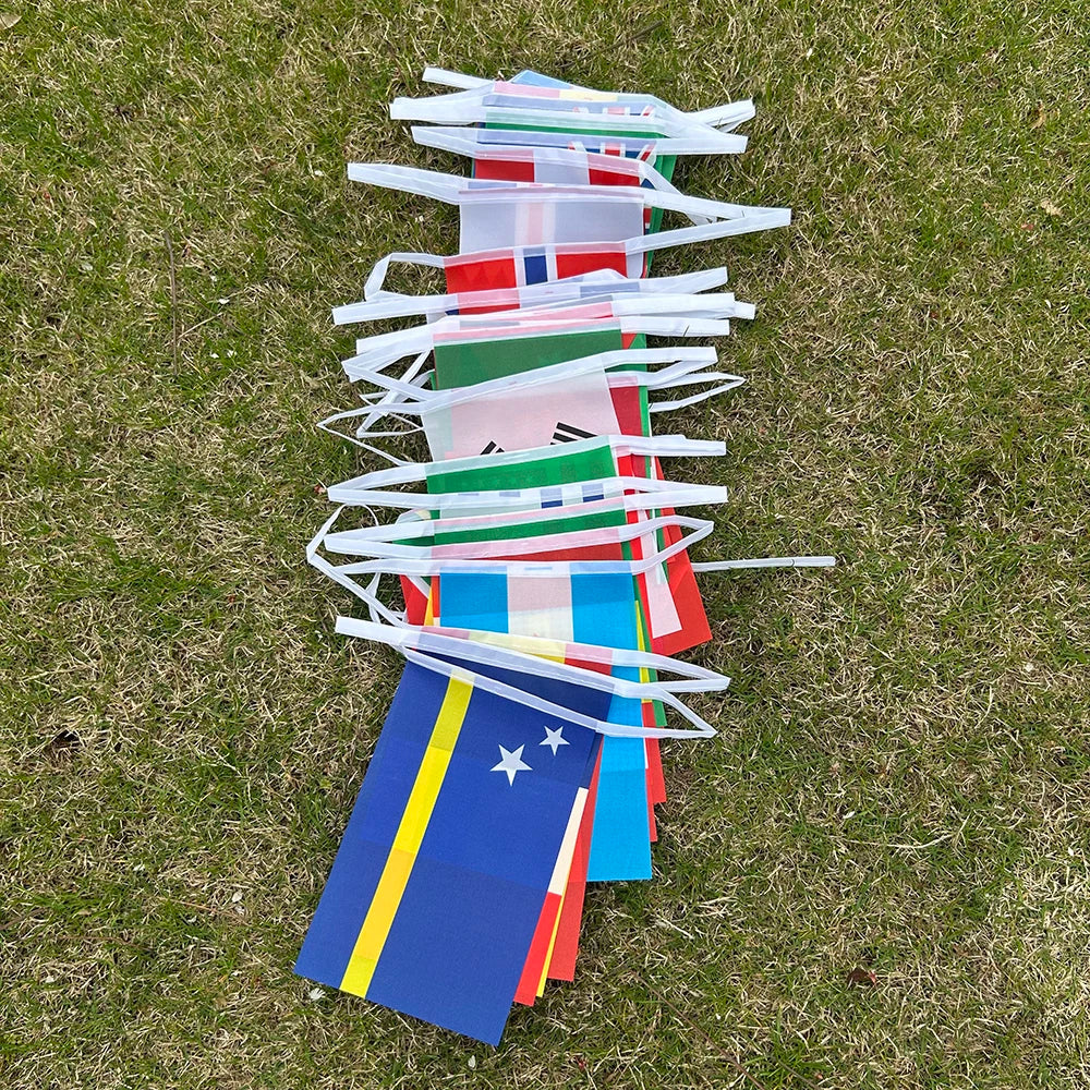 Varal de Bandeiras dos Países Copa do Mundo 2026 - Decoração